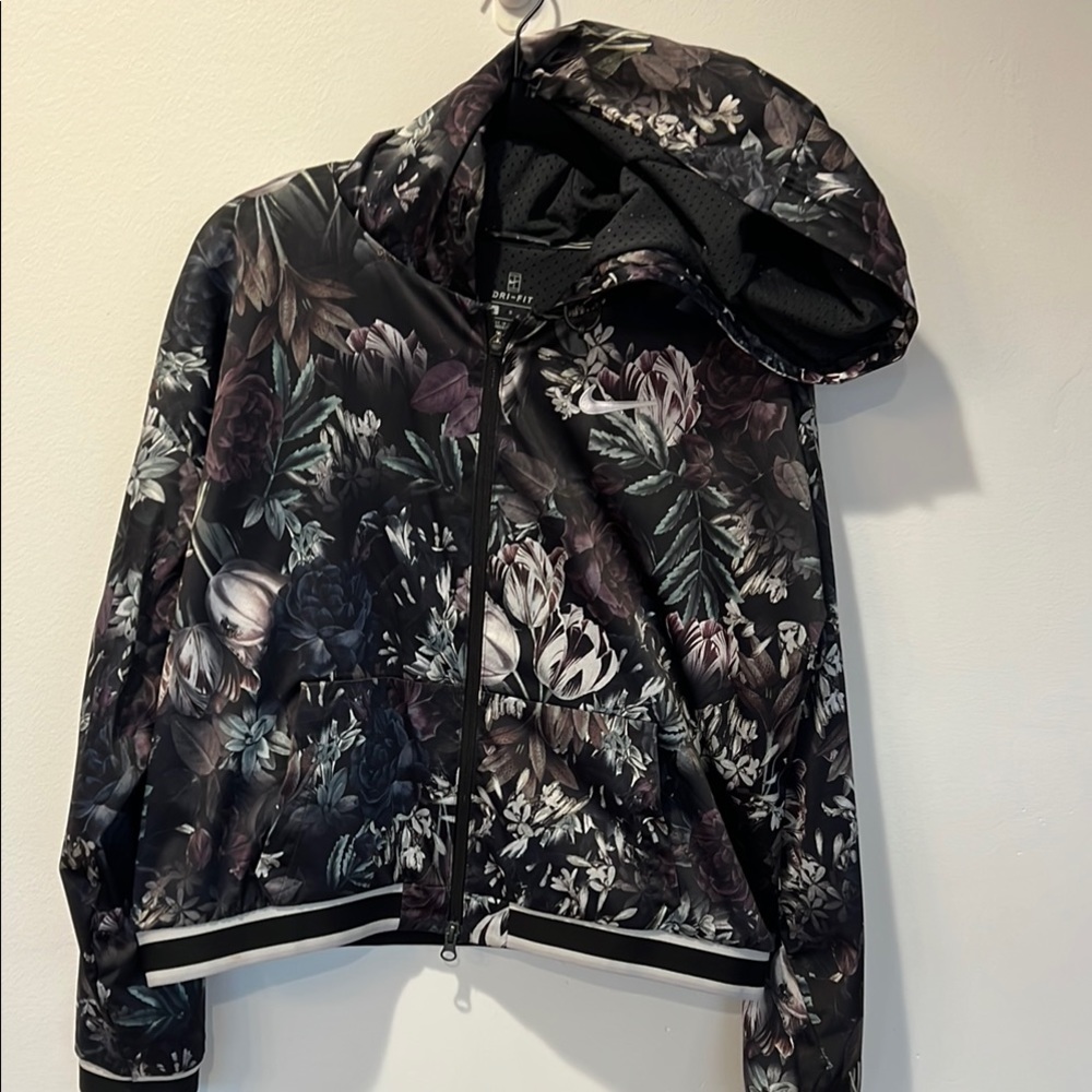 Nike Purple and Silver Bomber Jacket with Hood